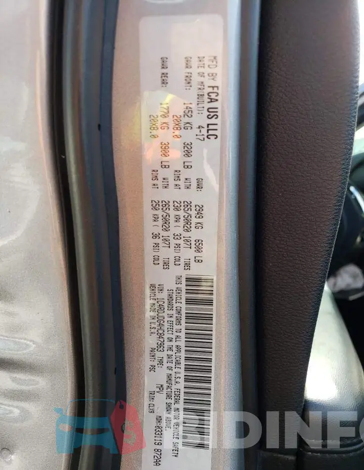 1C4RDJDG4HC847963 Photo# 12