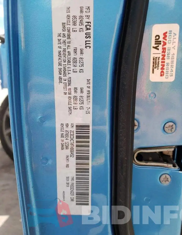 2C3CDXCT0FH866452 Photo# 12