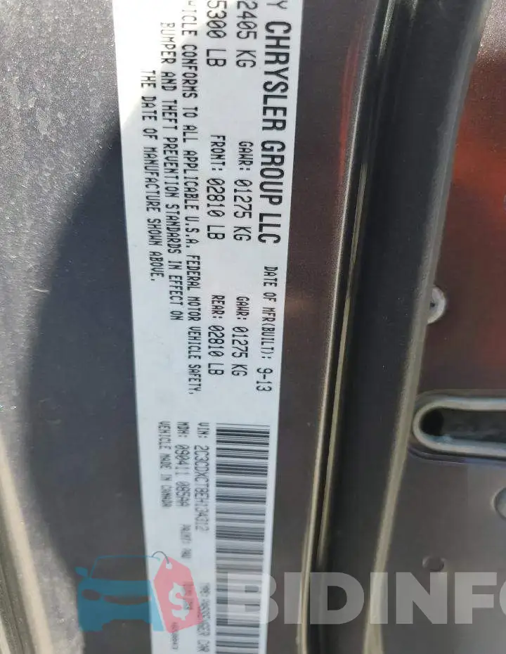 2C3CDXCT8EH134312 Photo# 12