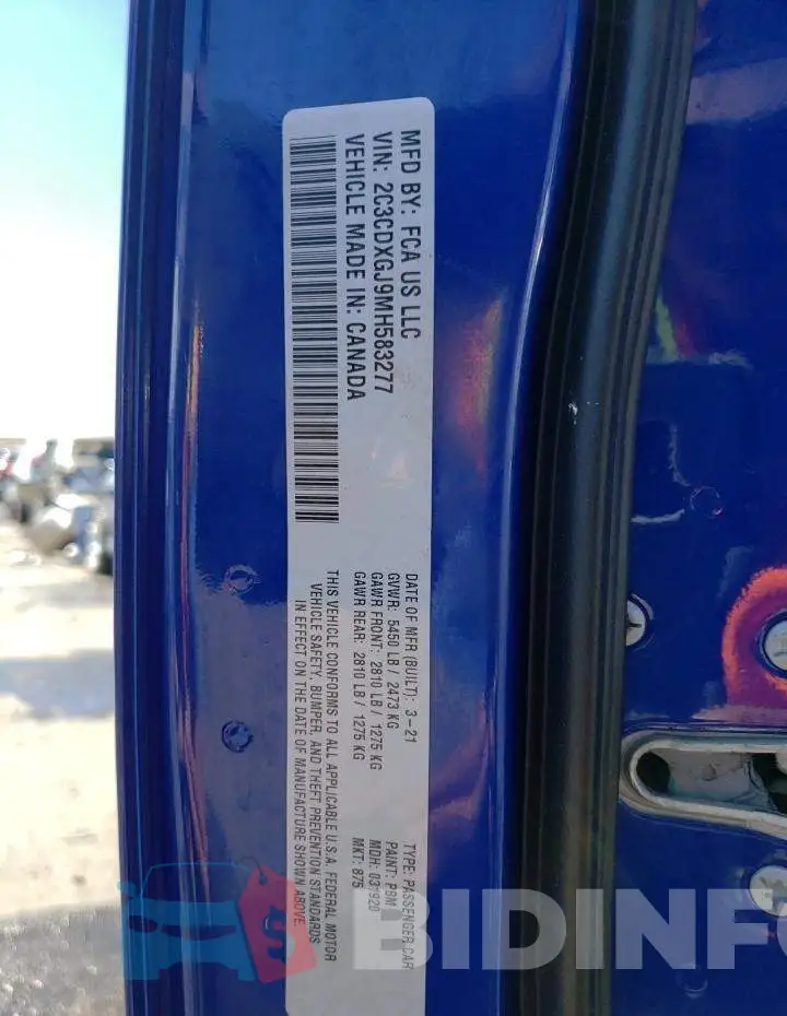 2C3CDXGJ9MH583277 Photo# 12