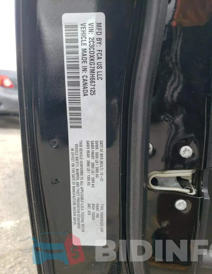 2C3CDXKG7MH667125 Photo# 12