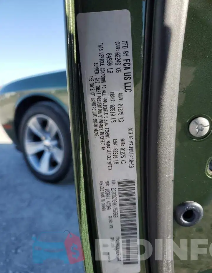 2C3CDZAG4KH750568 Photo# 12