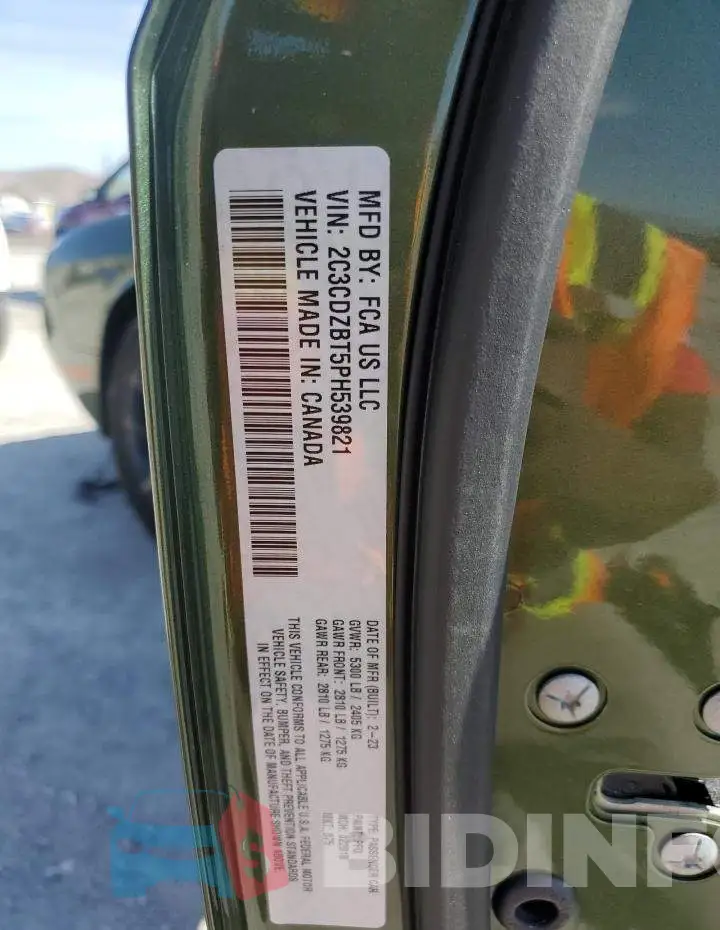 2C3CDZBT5PH539821 Photo# 12