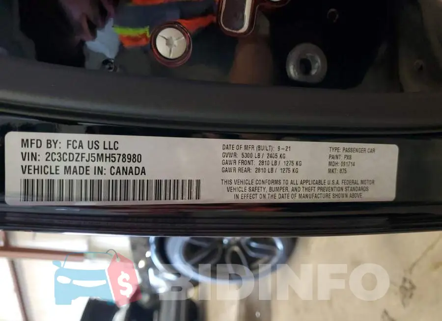 2C3CDZFJ5MH578980 Photo# 13