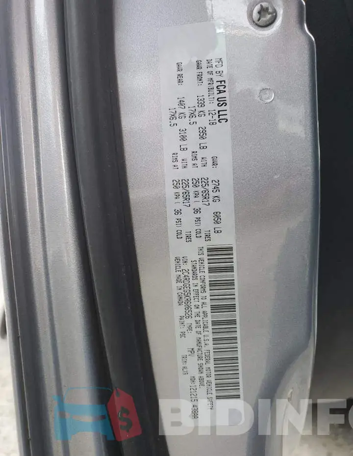 2C4RDGEG5KR606526 Photo# 14