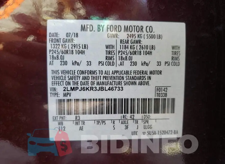 2LMPJ6KR3JBL46733 Photo# 14