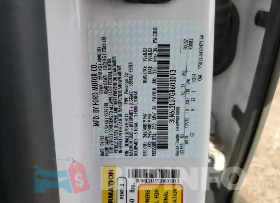 3LN6L2LU7GR603013 Photo# 12