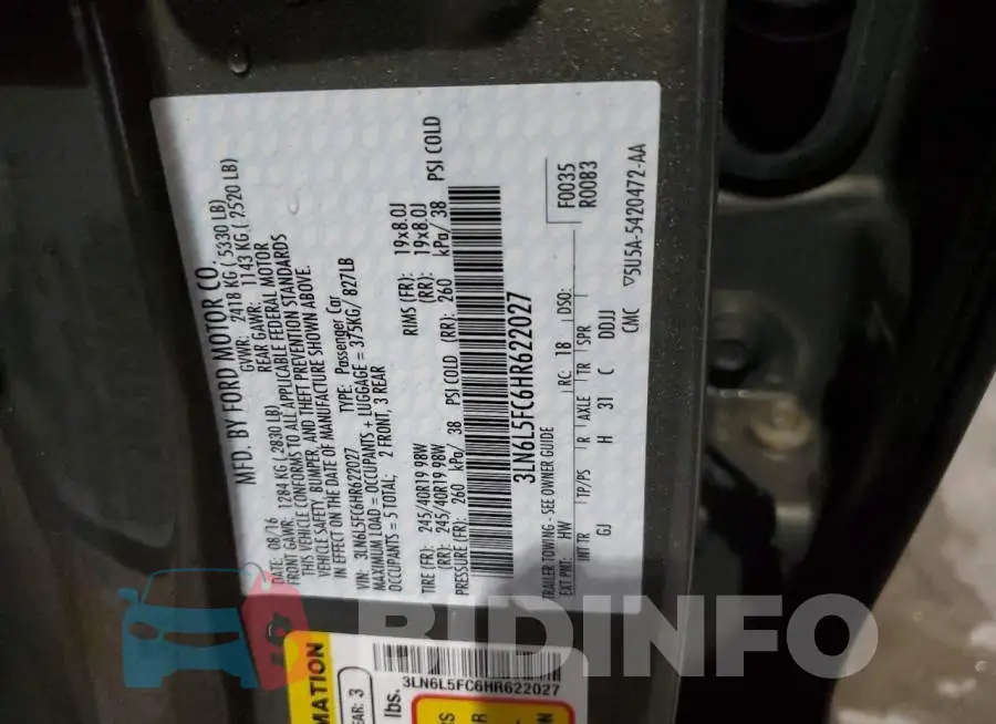3LN6L5FC6HR622027 Photo# 13