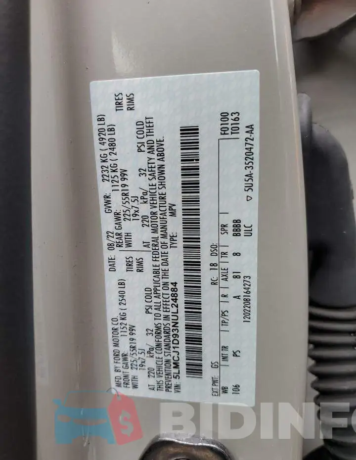 5LMCJ1D93NUL24884 Photo# 12