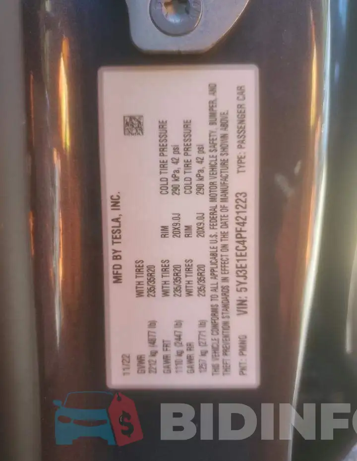 5YJ3E1EC4PF421223 Photo# 13