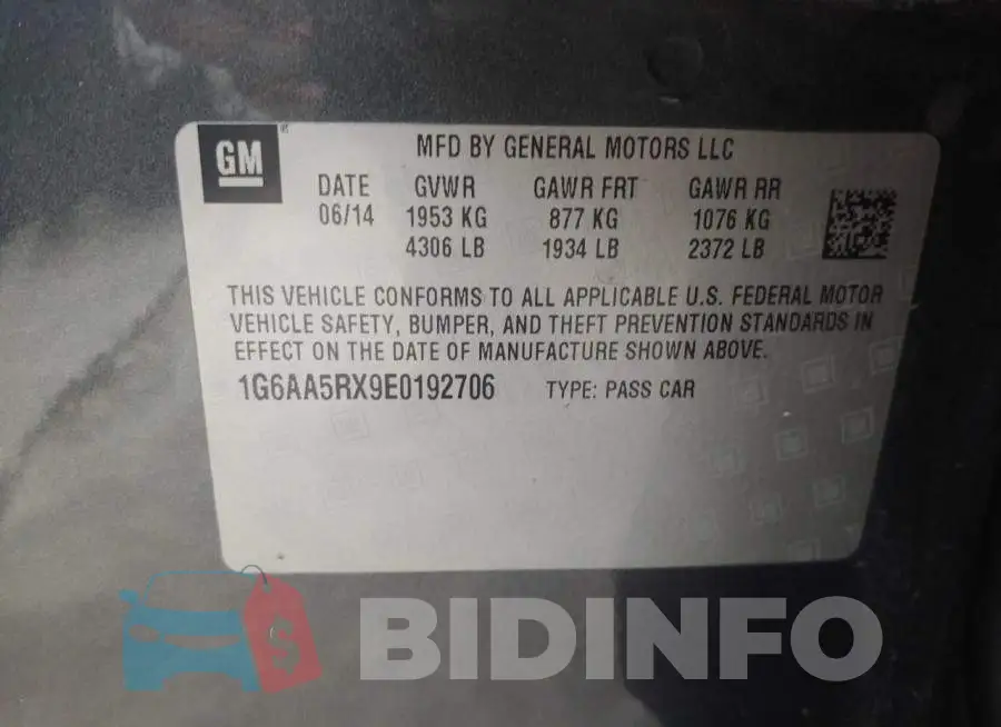1G6AA5RX9E0192706 Photo# 10
