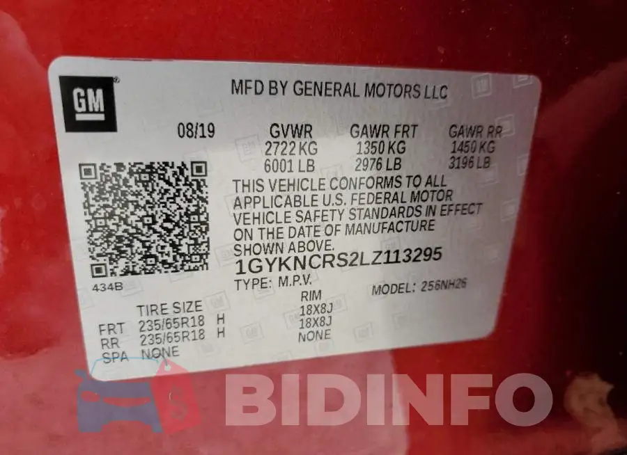 1GYKNCRS2LZ113295 Photo# 13