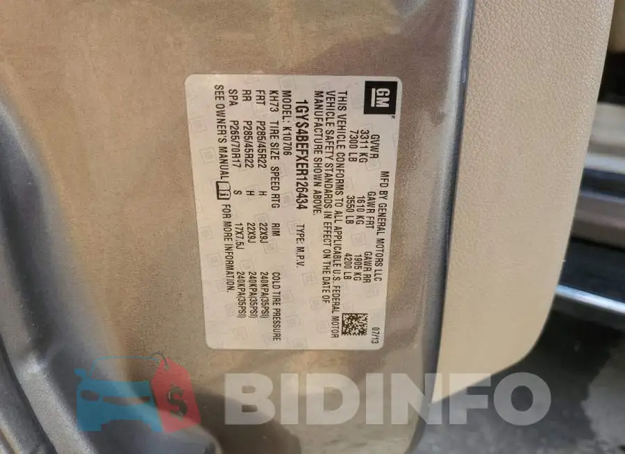 1GYS4BEFXER126434 Photo# 13