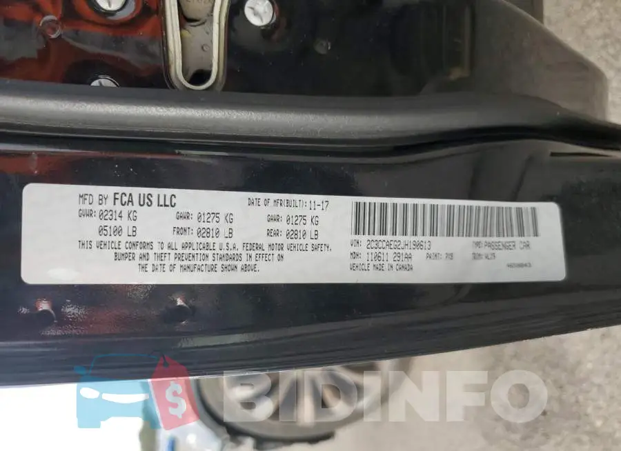 2C3CCAEG2JH190613 Photo# 12
