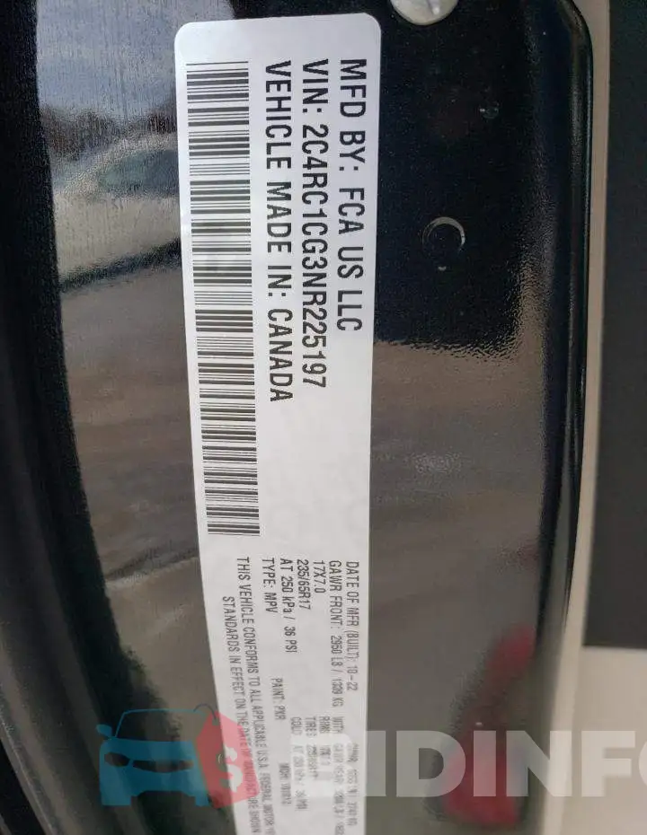 2C4RC1CG3NR225197 Photo# 12