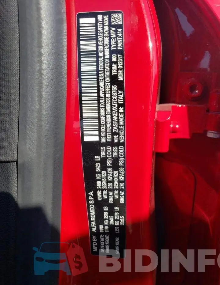 ZASFAKEVXJ7C08765 Photo# 12