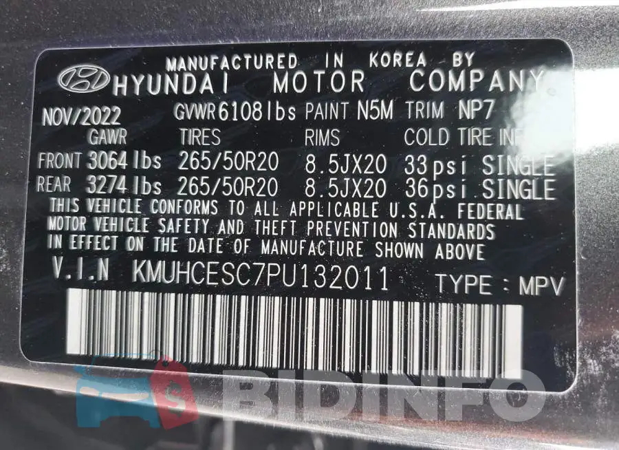 KMUHCESC7PU132011 Photo# 14
