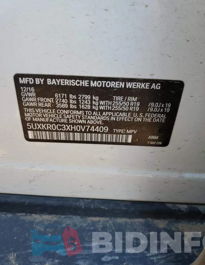 5UXKR0C3XH0V74409 Photo# 13