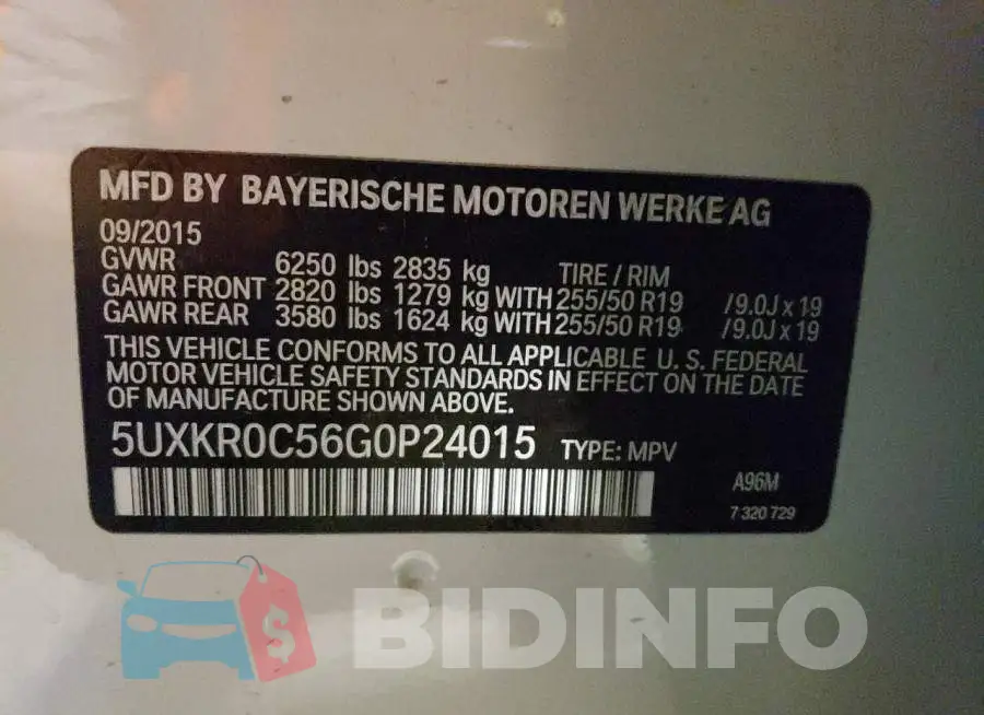 5UXKR0C56G0P24015 Photo# 13