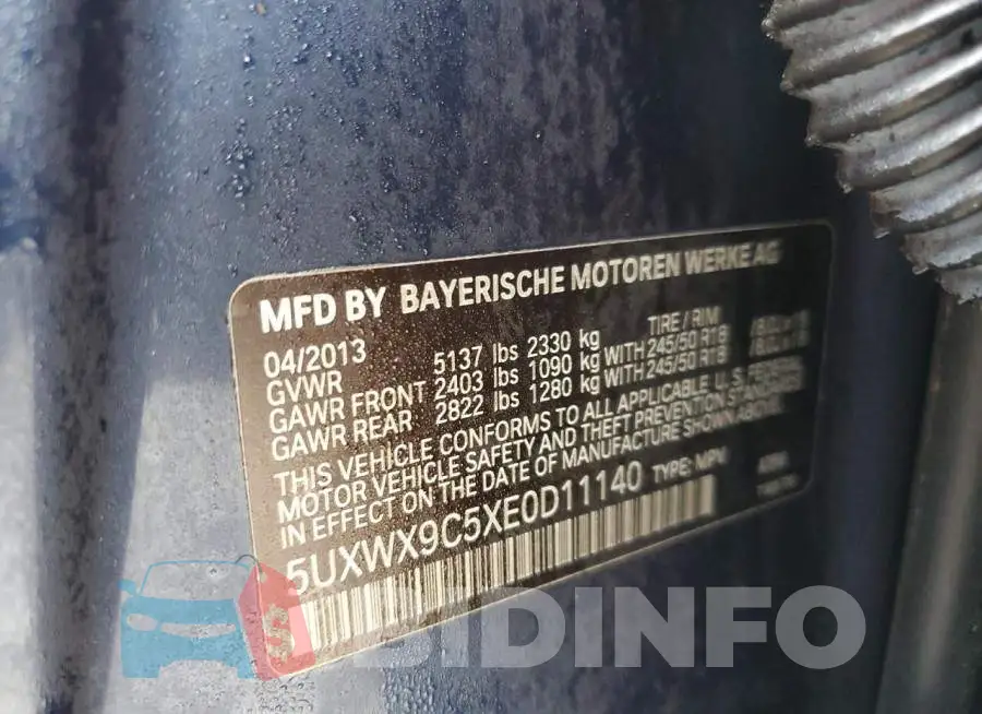 5UXWX9C5XE0D11140 Photo# 13