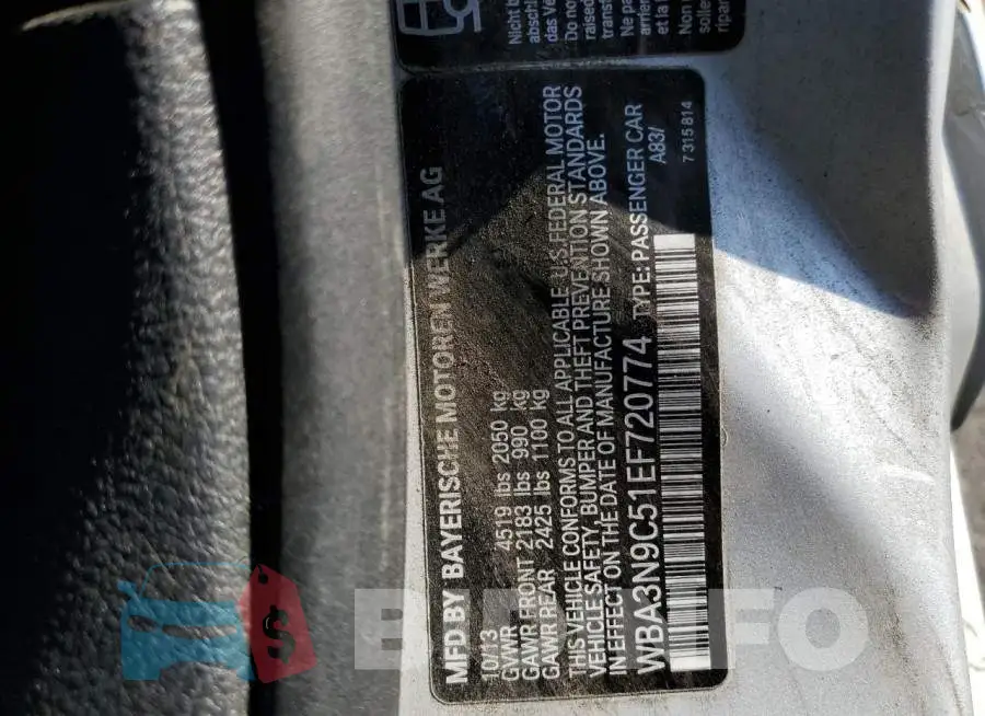 WBA3N9C51EF720774 Photo# 12