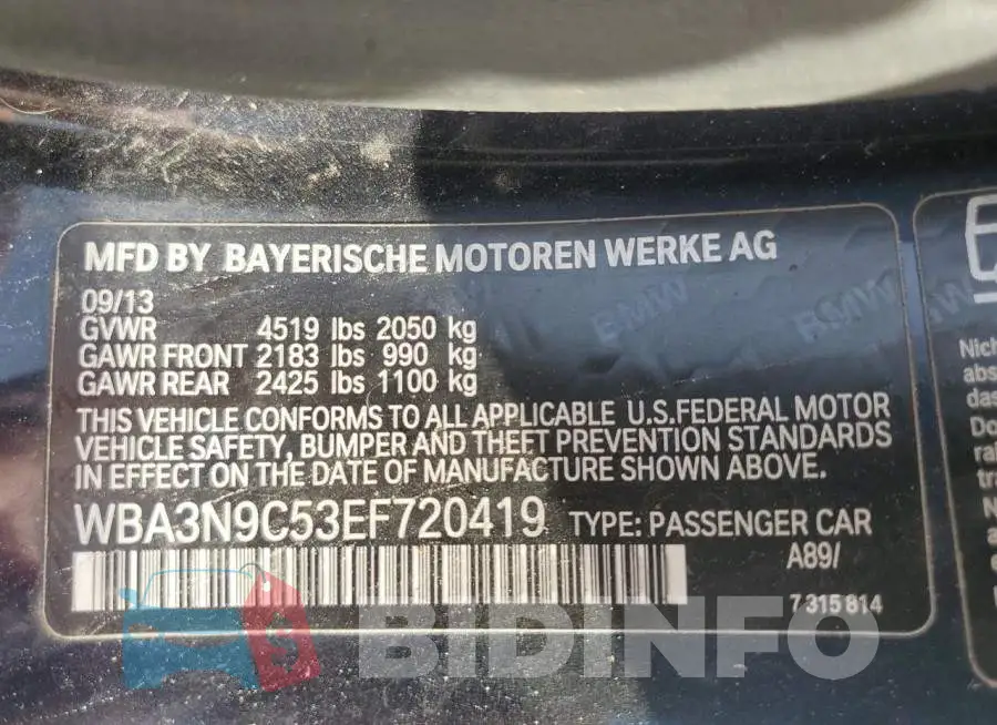 WBA3N9C53EF720419 Photo# 12