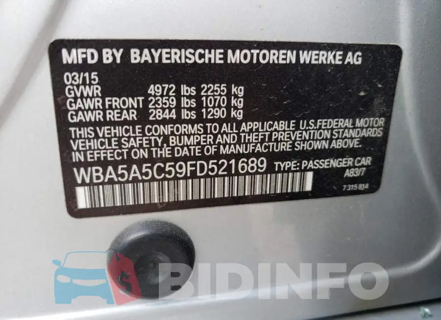WBA5A5C59FD521689 Photo# 13
