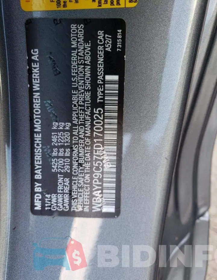 WBAYP9C57FD170025 Photo# 12