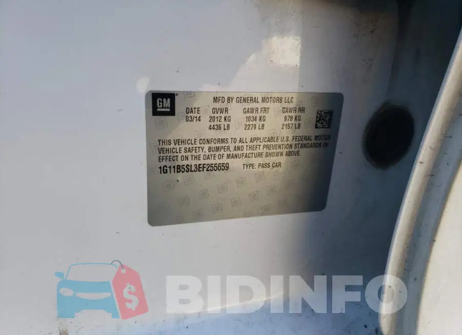 1G11B5SL3EF255659 Photo# 12