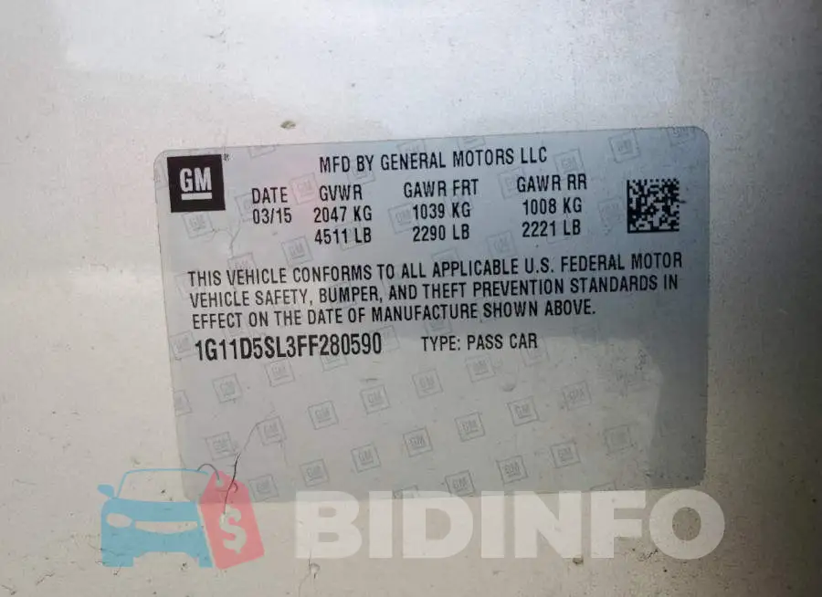 1G11D5SL3FF280590 Photo# 12