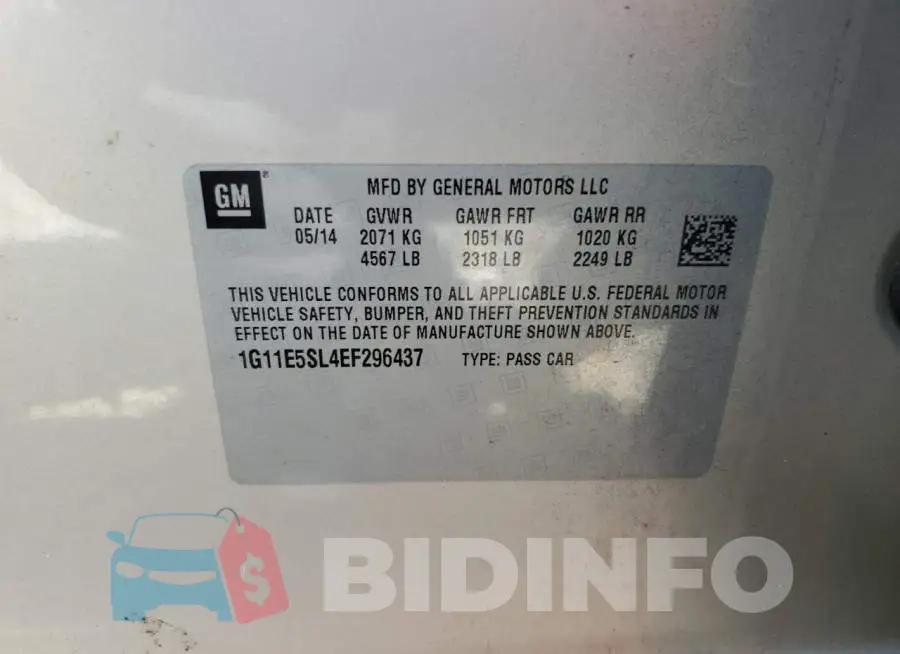 1G11E5SL4EF296437 Photo# 12