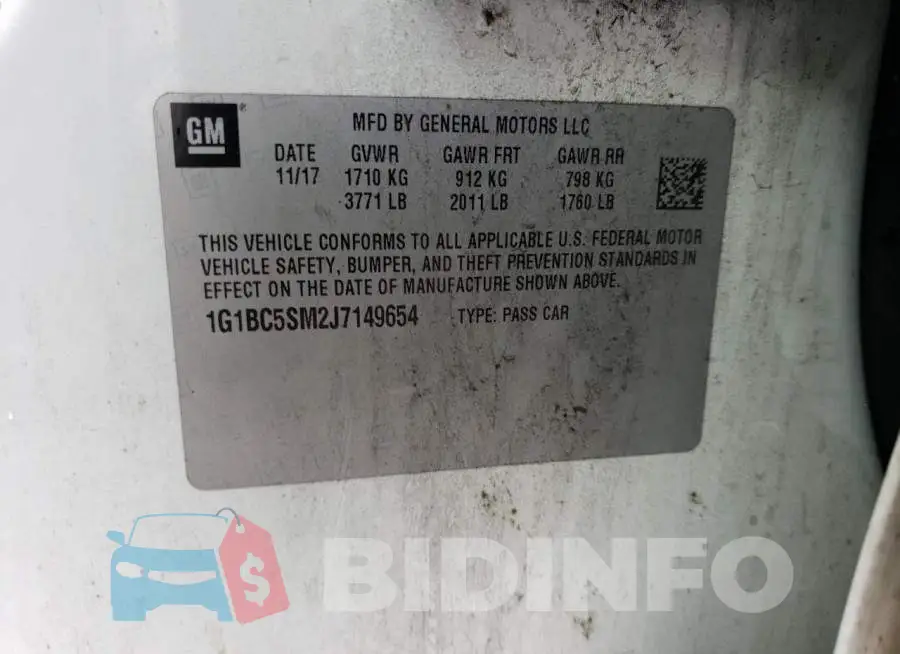1G1BC5SM2J7149654 Photo# 12