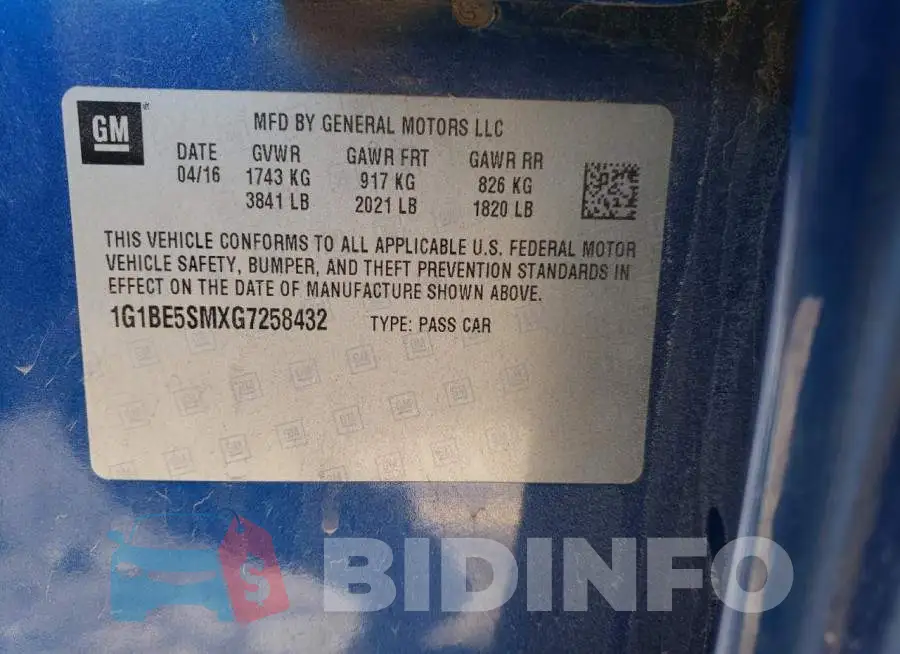 1G1BE5SMXG7258432 Photo# 12