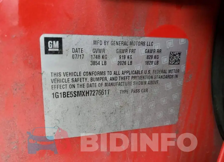 1G1BE5SMXH7276611 Photo# 12