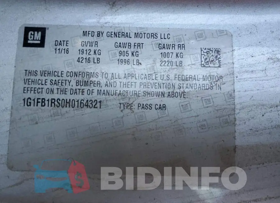 1G1FB1RS0H0164321 Photo# 12