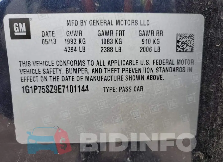 1G1P75SZ9E7101144 Photo# 12