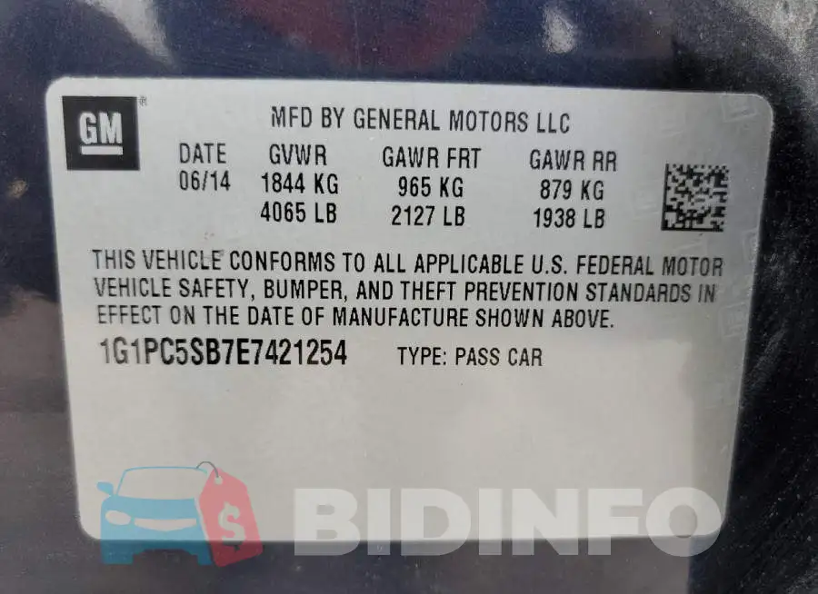1G1PC5SB7E7421254 Photo# 12