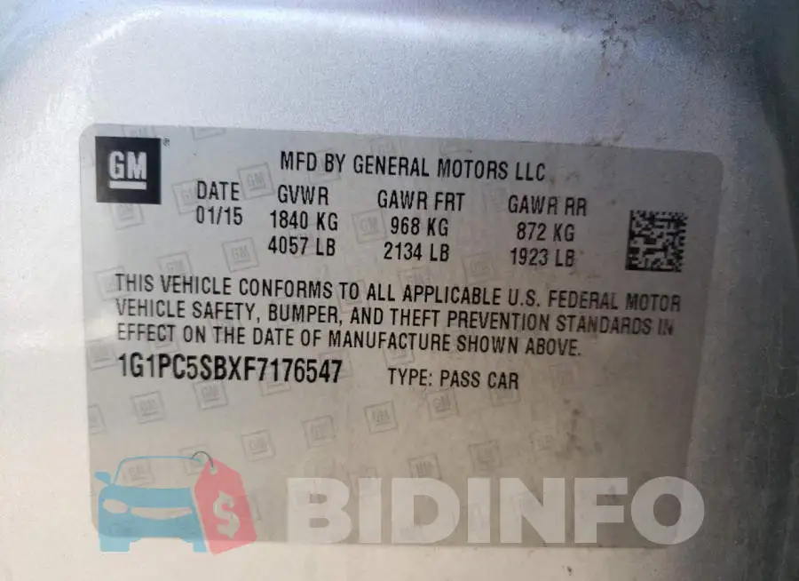 1G1PC5SBXF7176547 Photo# 12