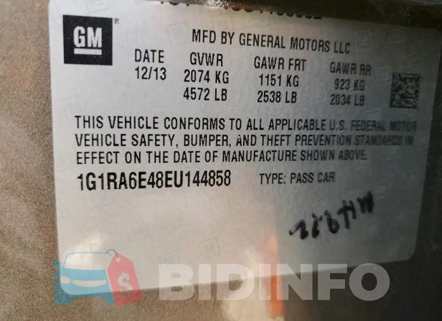 1G1RA6E48EU144858 Photo# 12