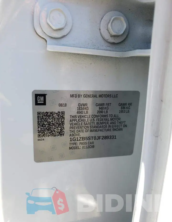 1G1ZB5ST0JF289331 Photo# 13