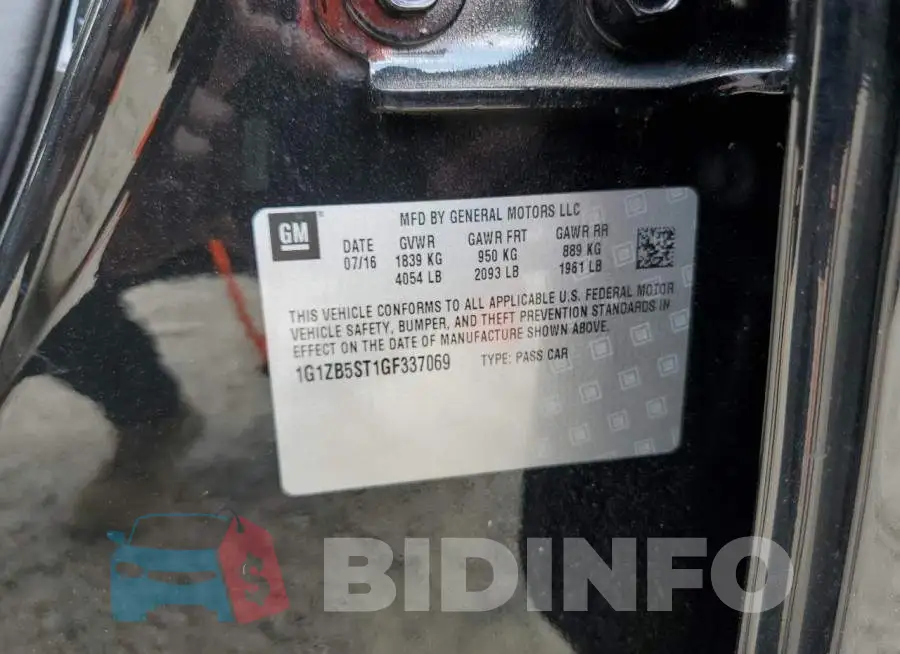 1G1ZB5ST1GF337069 Photo# 12