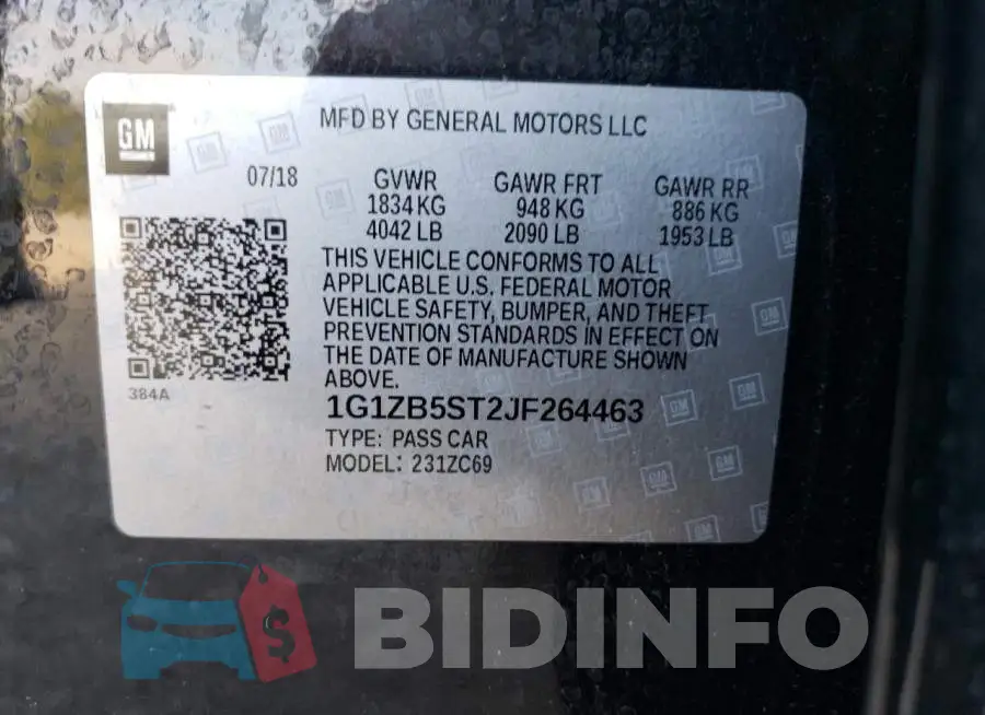 1G1ZB5ST2JF264463 Photo# 13