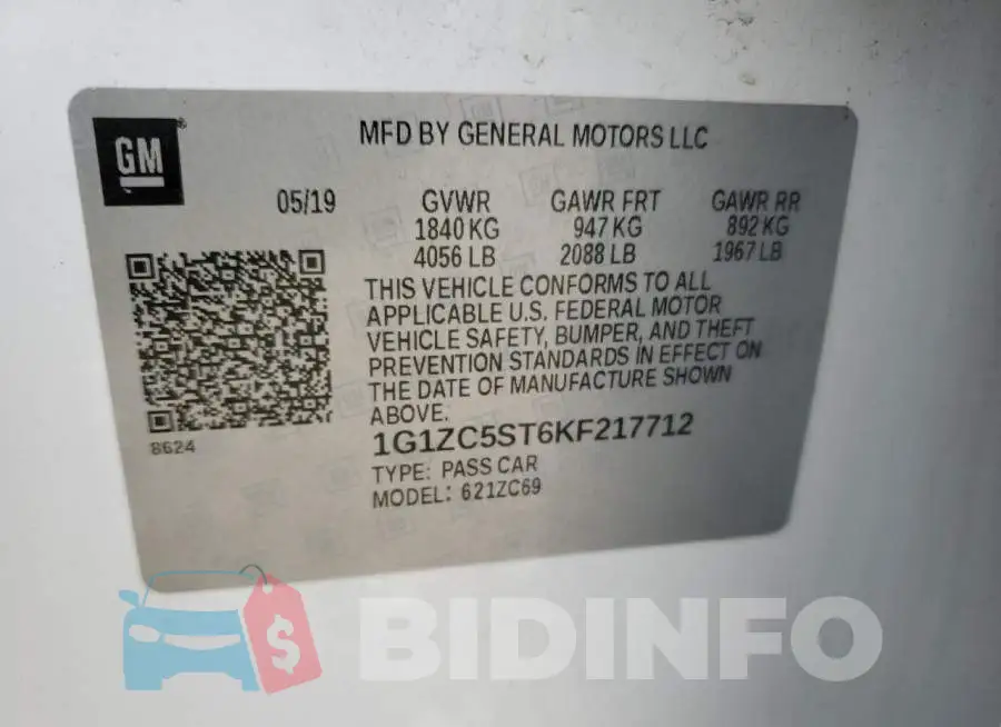 1G1ZC5ST6KF217712 Photo# 12