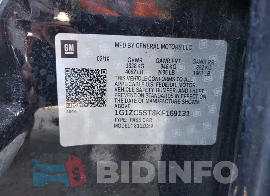 1G1ZC5ST8KF169131 Photo# 12