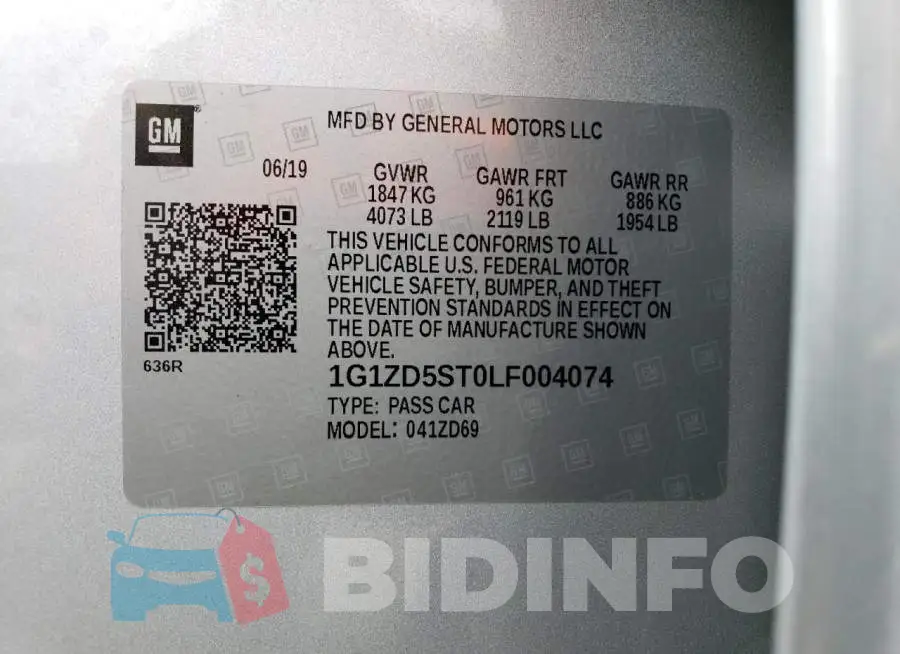 1G1ZD5ST0LF004074 Photo# 12
