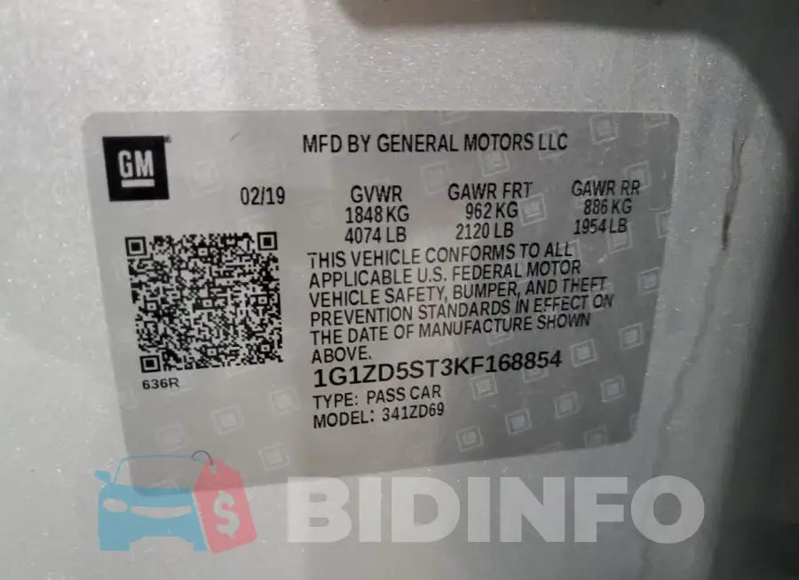 1G1ZD5ST3KF168854 Photo# 12