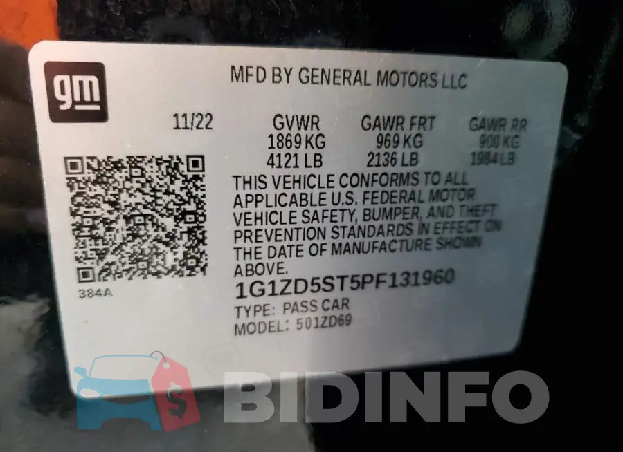 1G1ZD5ST5PF131960 Photo# 12
