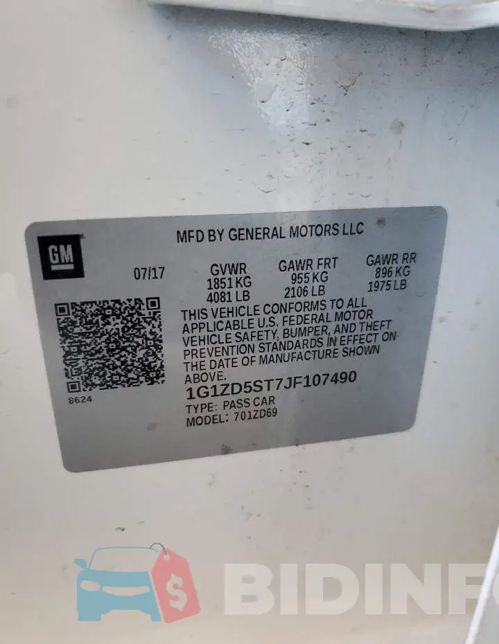 1G1ZD5ST7JF107490 Photo# 12