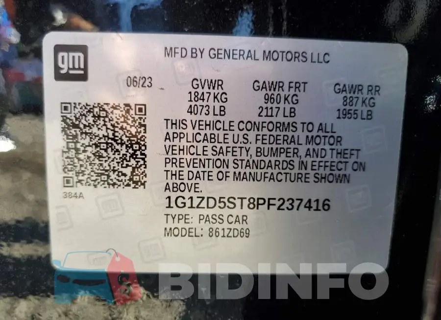 1G1ZD5ST8PF237416 Photo# 12