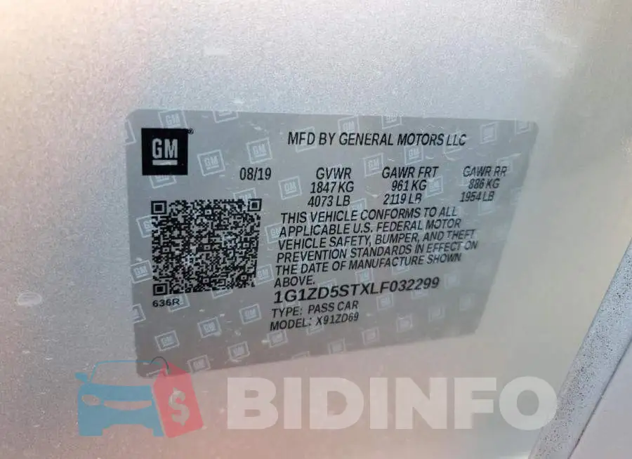 1G1ZD5STXLF032299 Photo# 12